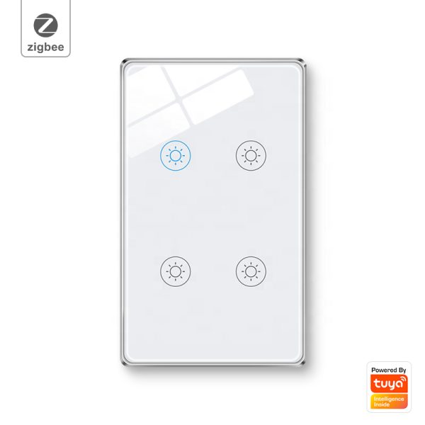 Smart Light Switch 4gang ZigBee N+Lline US