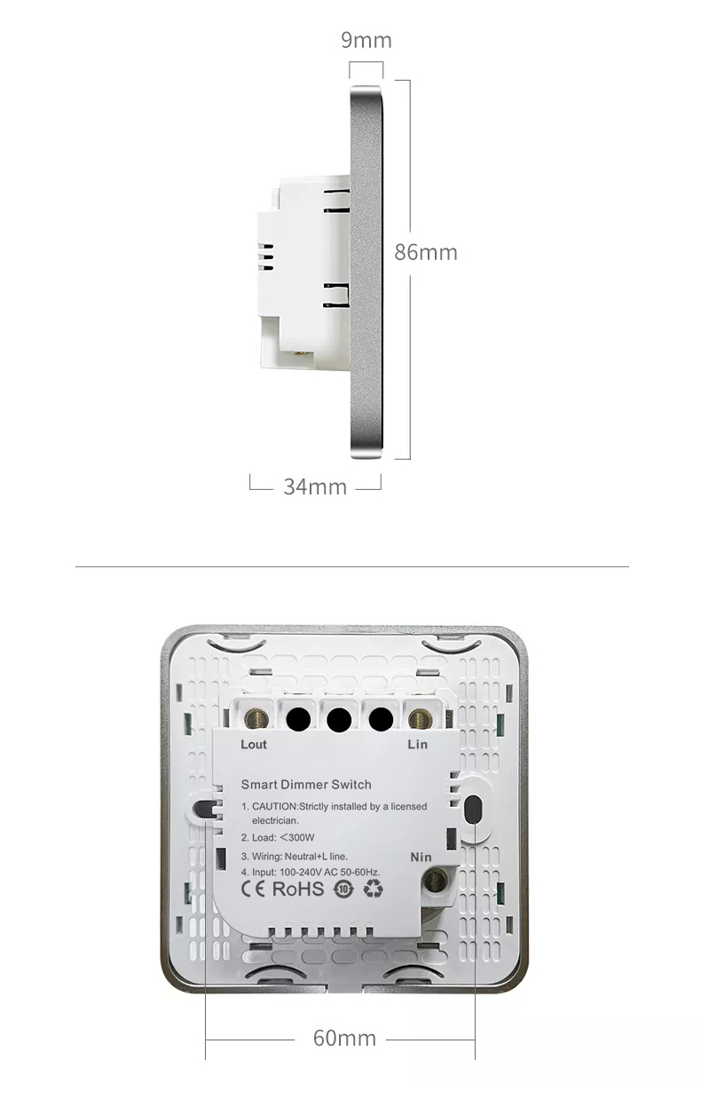 20a/3200w Smart Dimmer Switch 1gang Wi-fi N+lline Eu/uk 220v Smart Switch